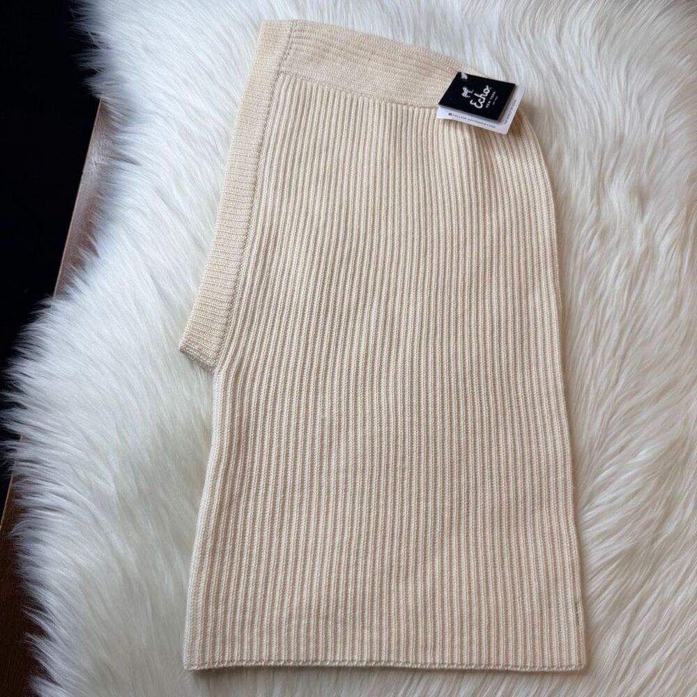 Echo Wool Blend Knit Balaclava Cream Hood - Picture 3 of 4